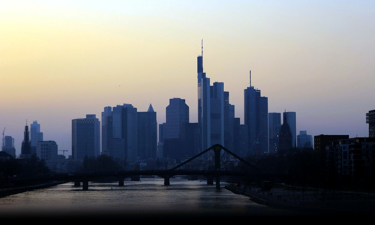 Frankfurt skyline and commercial district