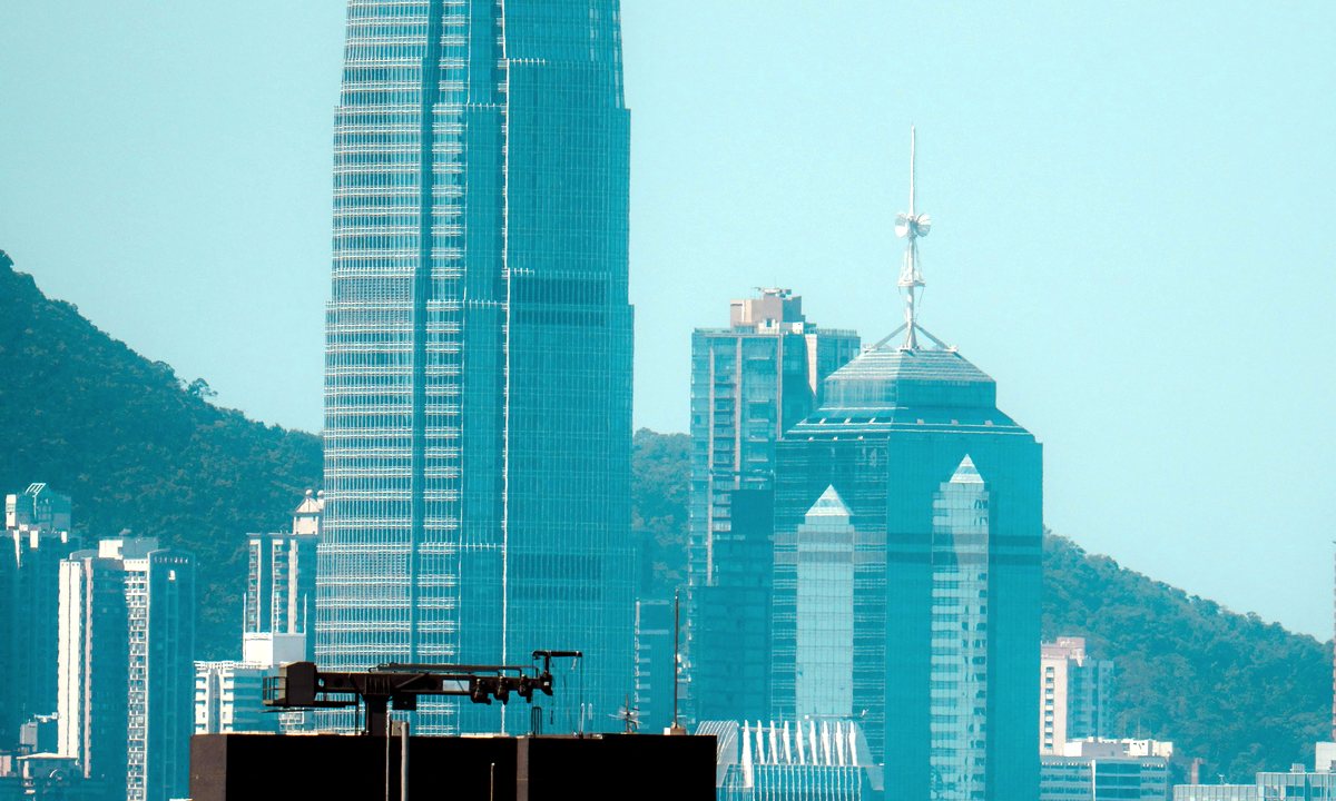 Hong Kong financial district skyline