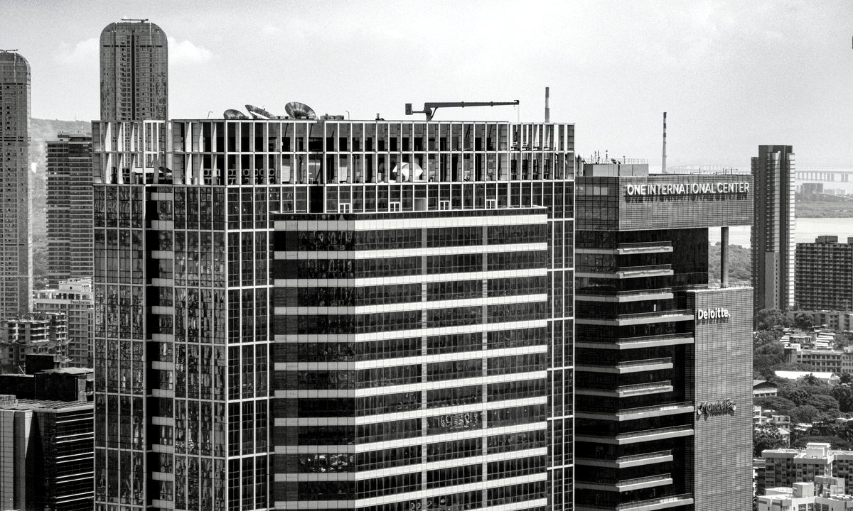 Business district architecture and high-rise offices