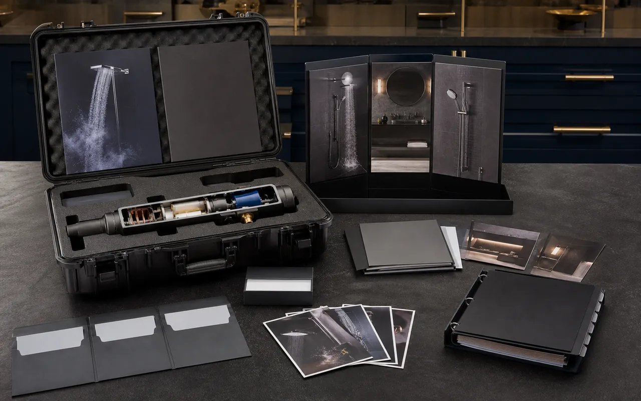 Distributor enablement kit with buyer story, objection cards, proof library, co-marketing page, and follow-up guide