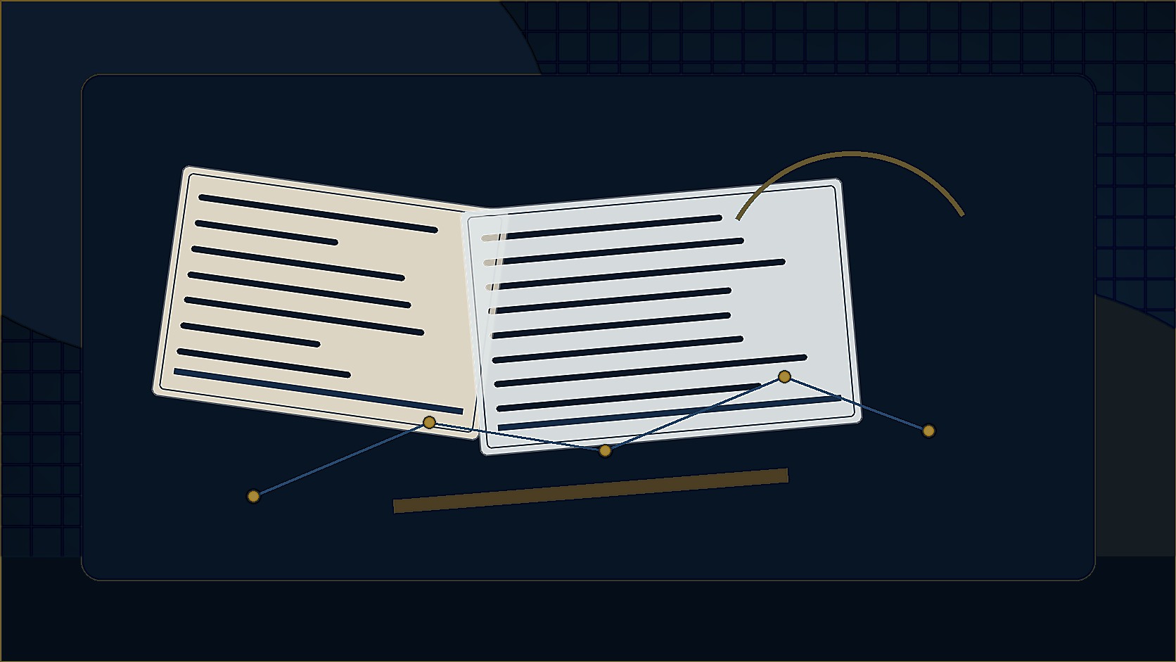 Strategy memo beside a built buyer page, proof system, and sales deck