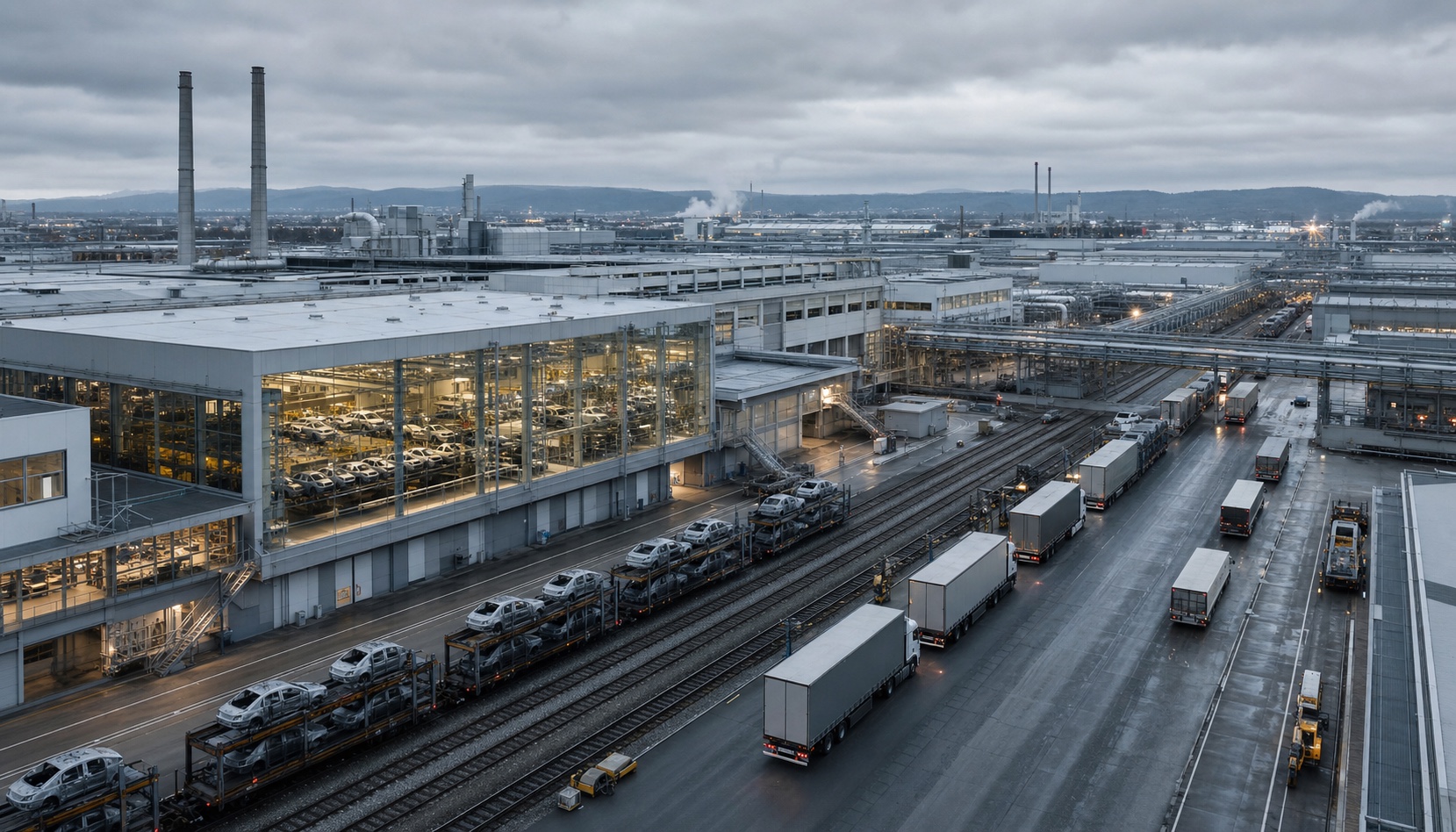 Large unbranded German automotive plant operating with several outbound logistics routes