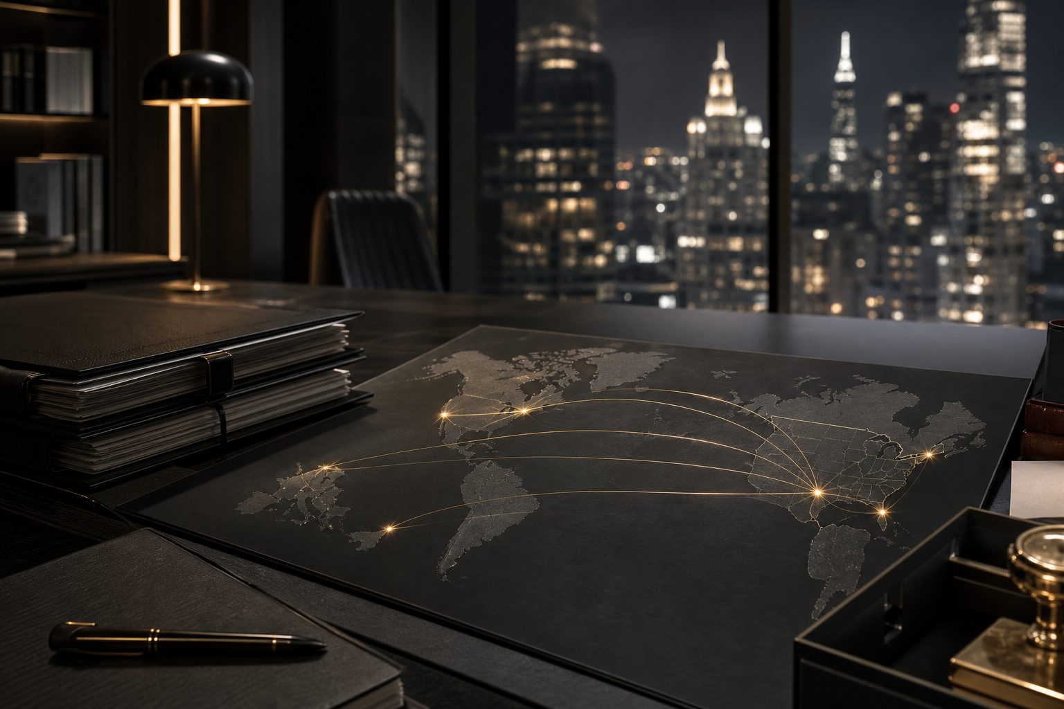 Private capital route map from global hubs into the United States