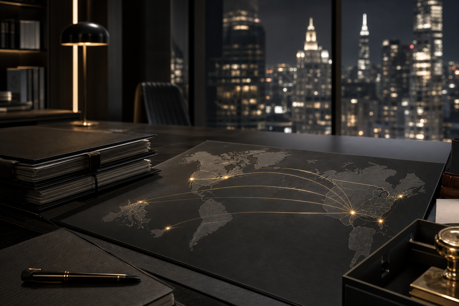 Private capital route map from global hubs into the United States